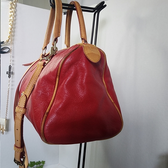 Dooney & Bourke Red Pebble Leather Bag - Picture 4 of 16